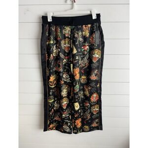 Ed Hardy Flashboard Womens Pant Classic Graphic Print Embroidered Large NWT 0702